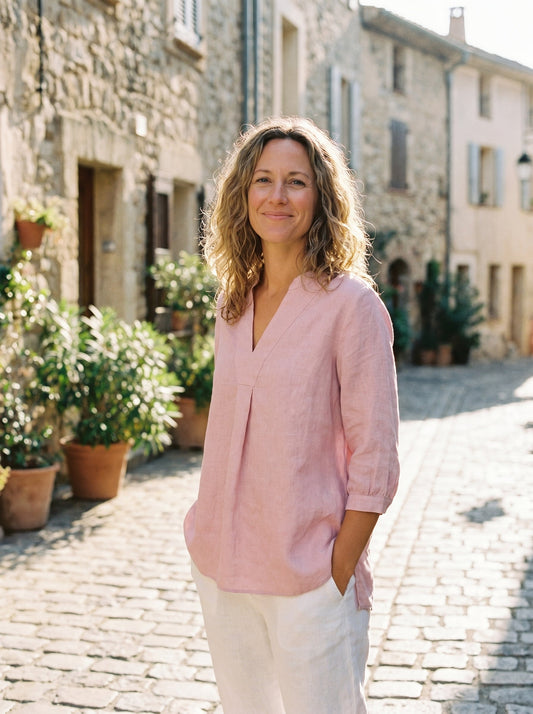 A-Line Linen Blouse – Delphine by Maravesse (2)