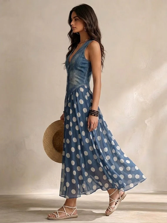 Chiffon Polka Dot Midi Dress – Pauline by Maravesse (2)