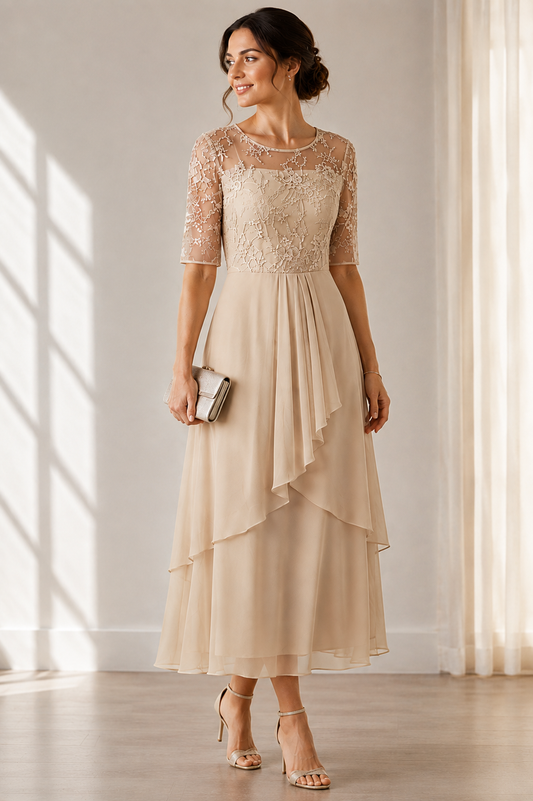 Garden Party Pleated Set in Beige – Noor by Maravesse