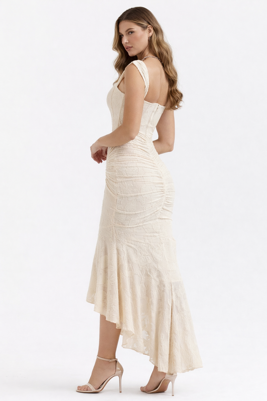 Satin Cowl Midi Dress – Zinnia by Maravesse (2)