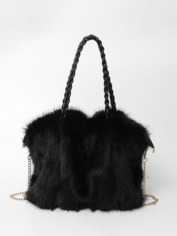 Velvet Tote in Black – Imogen by Maravesse