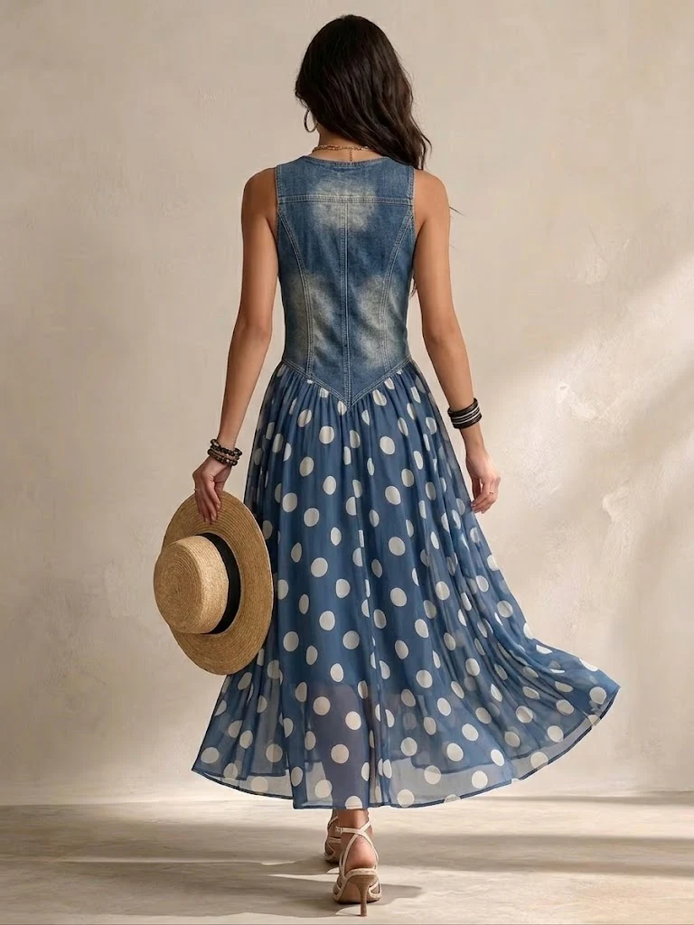 Chiffon Polka Dot Midi Dress – Pauline by Maravesse (3)
