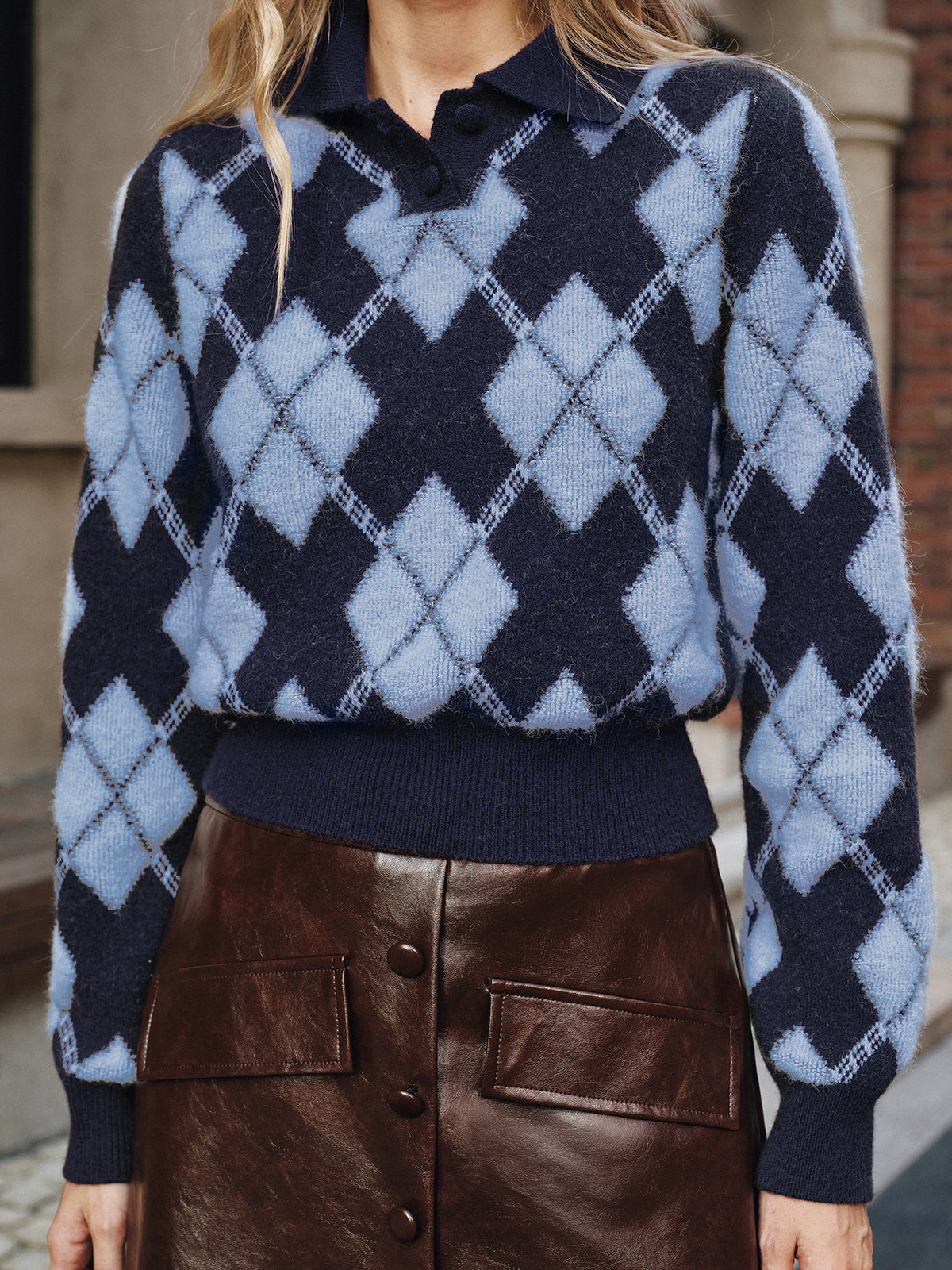Plaid Cardigan in Blue – Lucille by Maravesse