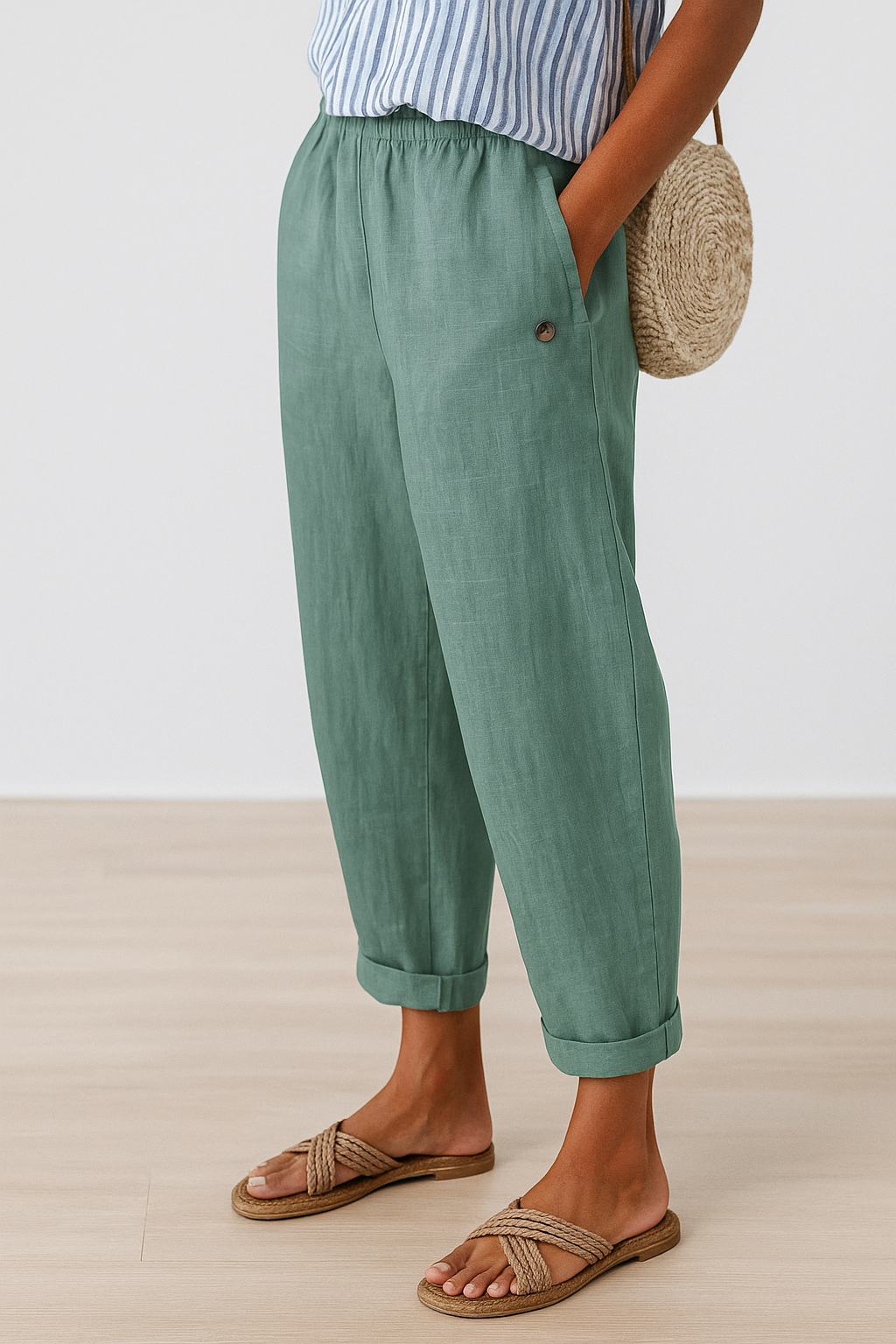 Trousers in Dark Green – Giselle by Maravesse