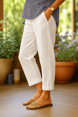 Elodie | Linen Cropped Trousers