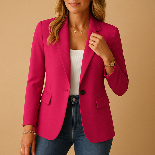 Fitted Blazer in Pink – Genevieve by Maravesse