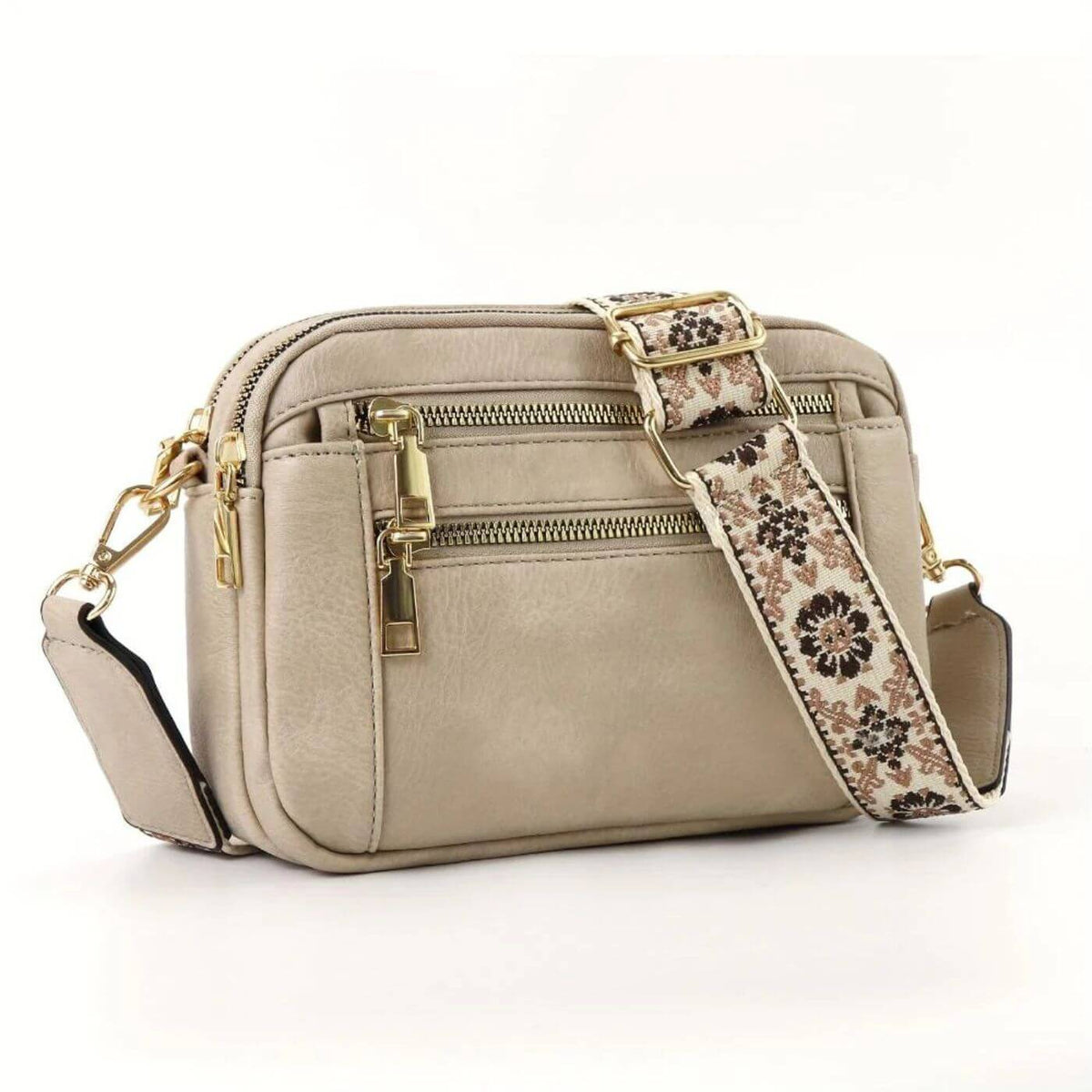 Embroidered Shoulder Bag in Beige – Lucille by Maravesse