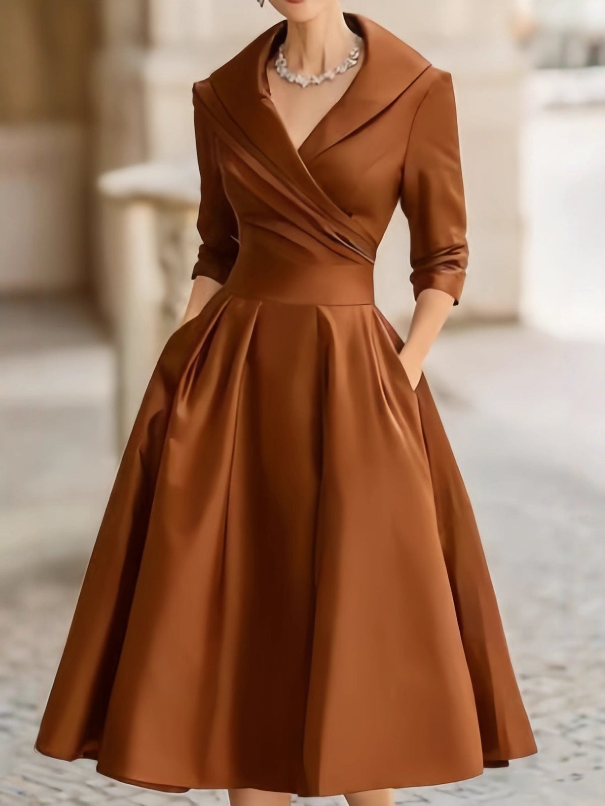 Wrap Midi Dress in Orange – Helene by Maravesse