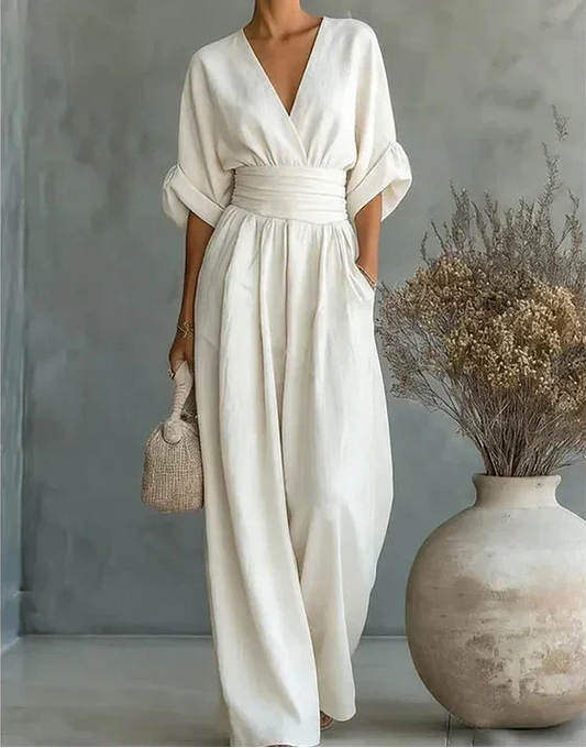 Wrap Jumpsuit in White – Juliette by Maravesse