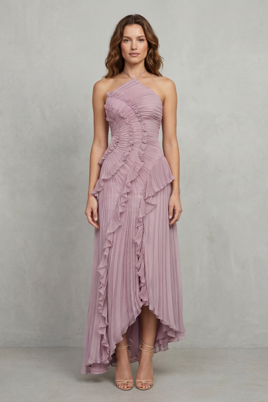 Ruffle Pleated Maxi Dress – Genevieve by Maravesse (2)