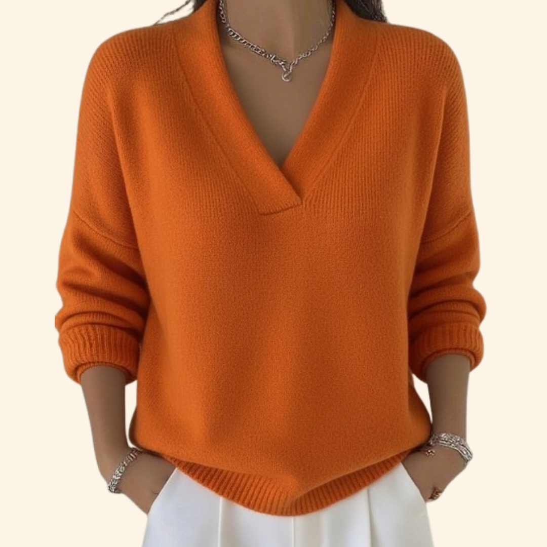Cashmere Jumper in Orange – Persephone by Maravesse