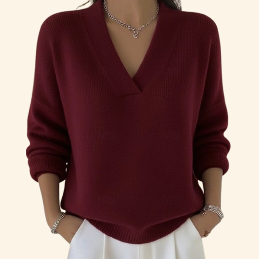 Cashmere Jumper in Red – Persephone by Maravesse