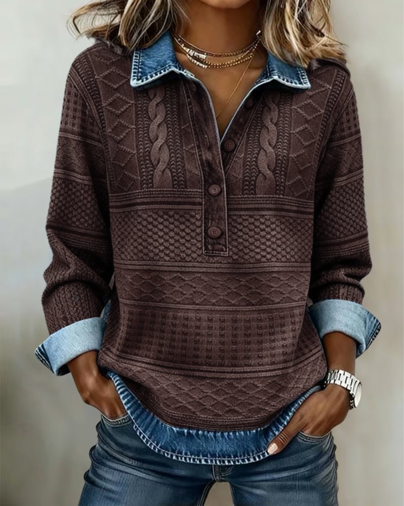 Knit Cable Knit Jeans in Coffee – Anouk by Maravesse