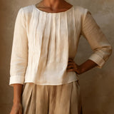 Arabella | Pleated Linen Blouse for Holidays