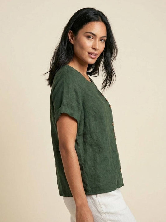 Linen Relaxed Top – Louisa by Maravesse (2)