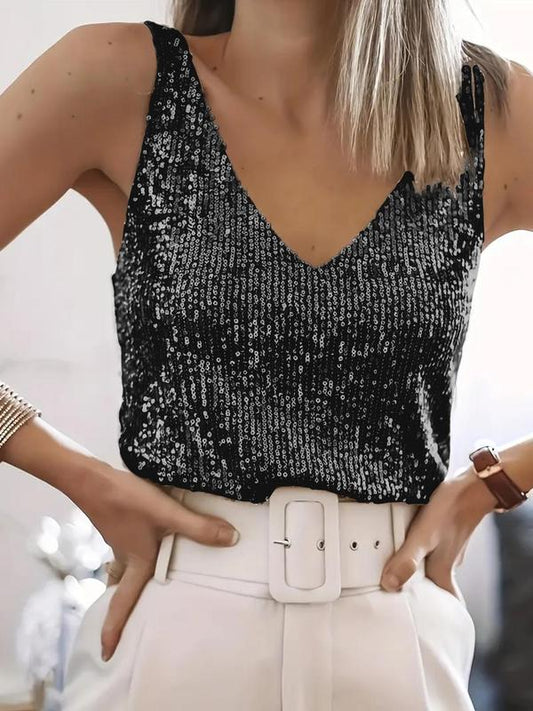 Sequin Cami in Black – Victoire by Maravesse