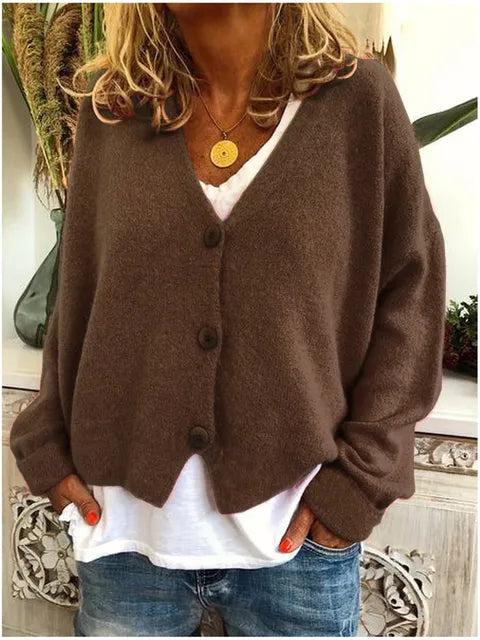Relaxed Cardigan in Brown – Josephine by Maravesse
