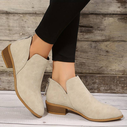 Suede Boots in Beige – Persephone by Maravesse