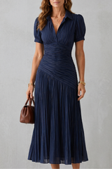 Freya | Pleated Midi Dress for Holidays