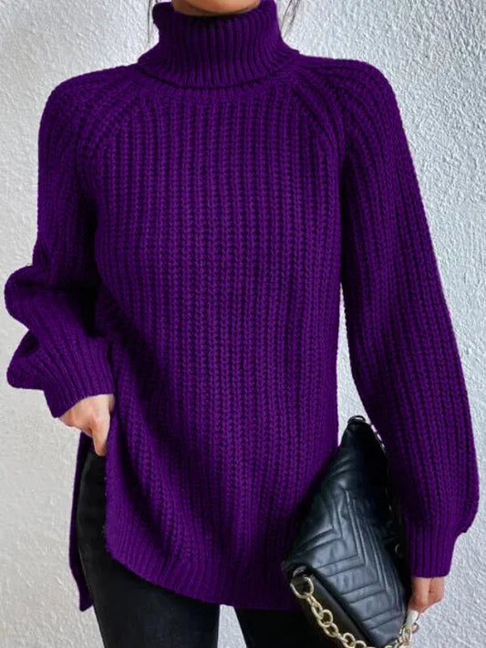 Turtleneck Jumper in Purple – Noa by Maravesse