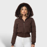 Celine | Faux Fur Cropped Puffer Jacket