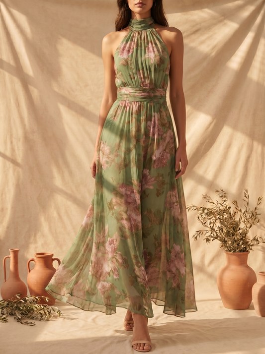 Floral Halter Maxi Dress – Gabrielle by Maravesse (2)