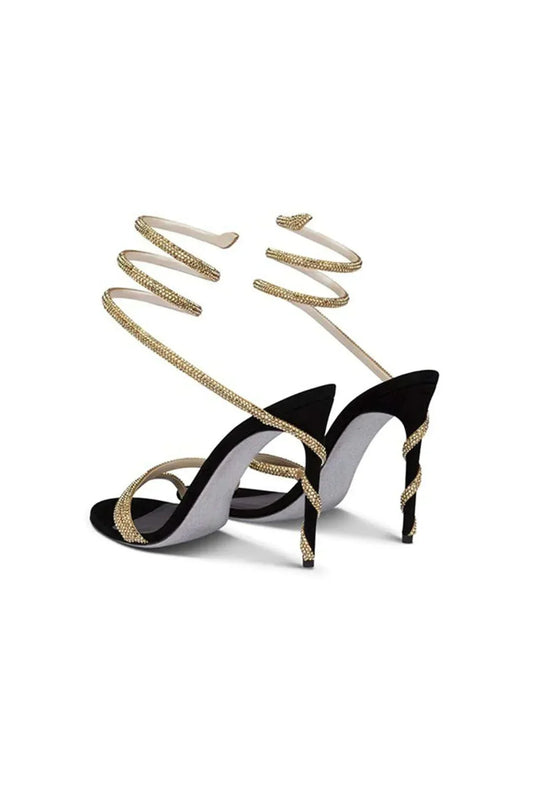 Cocktail Crystal Heels in Black – Valentina by Maravesse