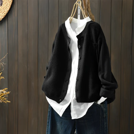 Cardigan in Black – Adeline by Maravesse