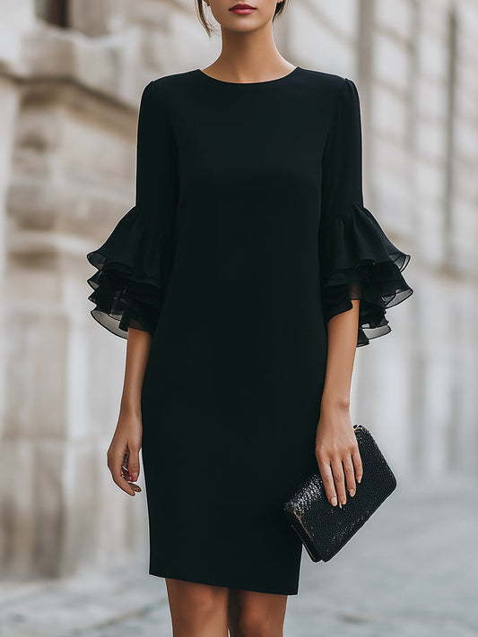 Formal Midi Dress in Black – Viola by Maravesse