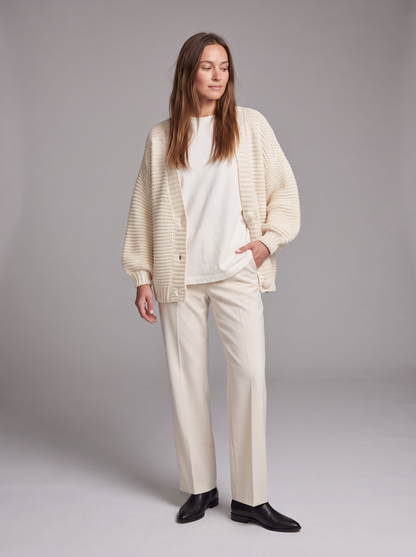 Chunky Cardigan in Cream – Ophelia by Maravesse