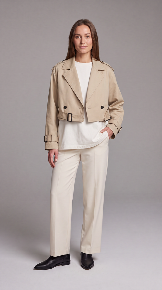 Belted Cropped Trench Coat – Celestine by Maravesse (2)