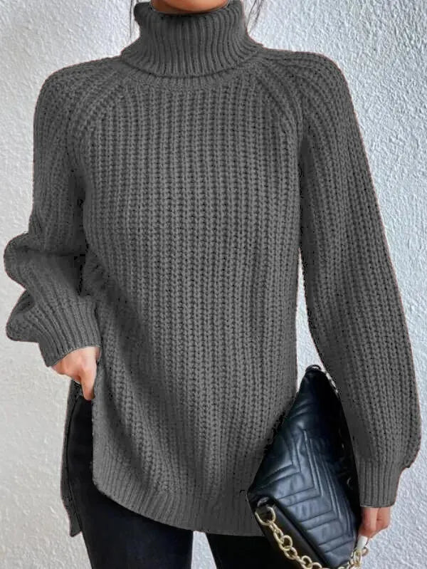 Turtleneck Jumper in Grey – Noa by Maravesse