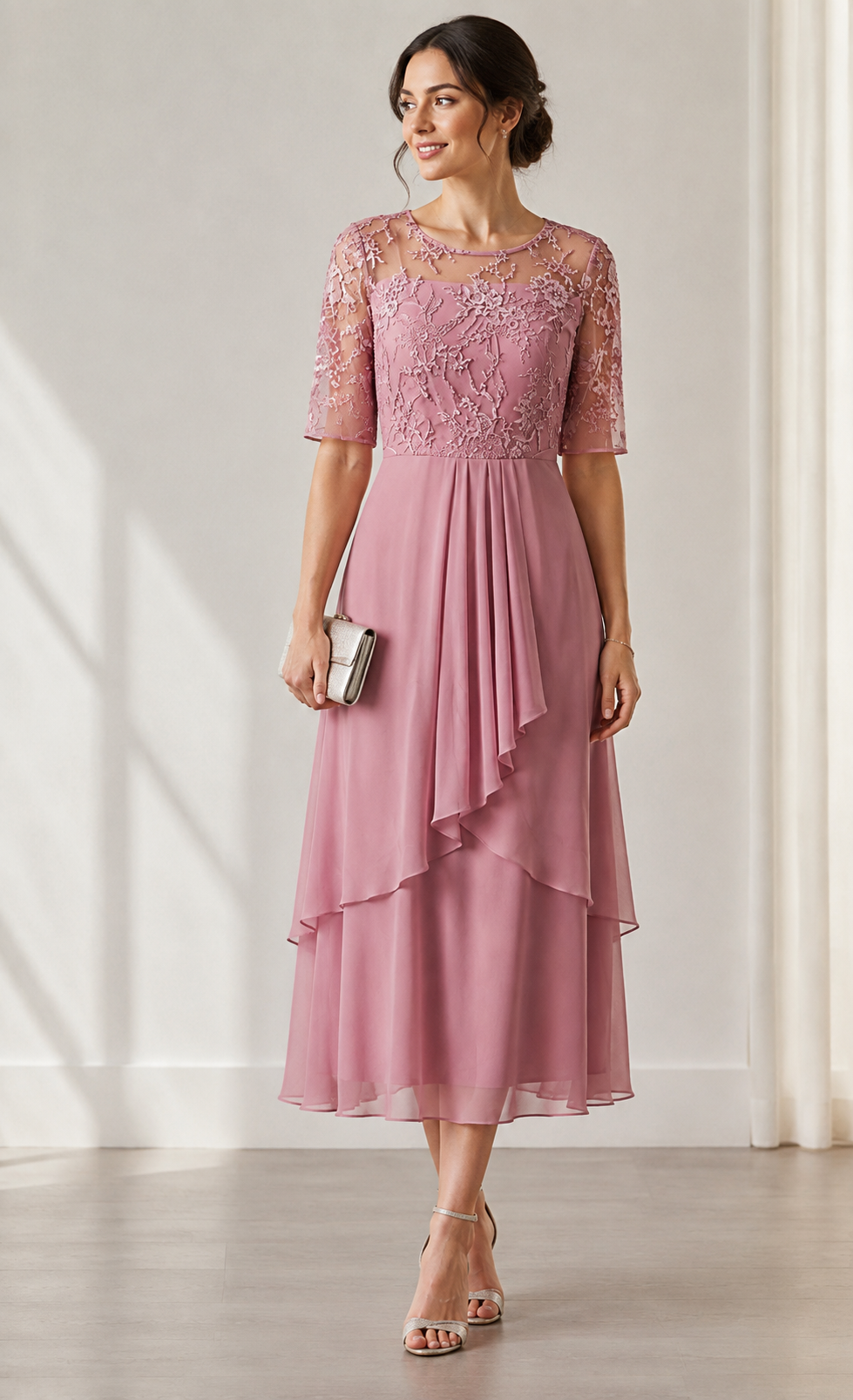 Garden Party Pleated Set in Pink – Noor by Maravesse
