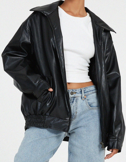 Leather Oversized Coat – Ophelia by Maravesse (7)