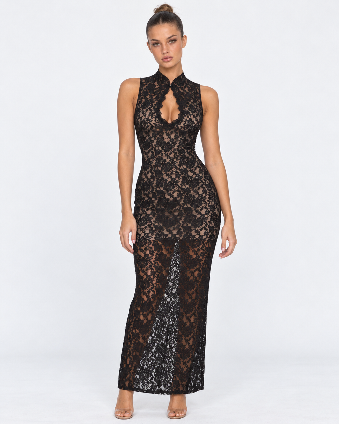 Lace Maxi Dress in Black – Chloe by Maravesse