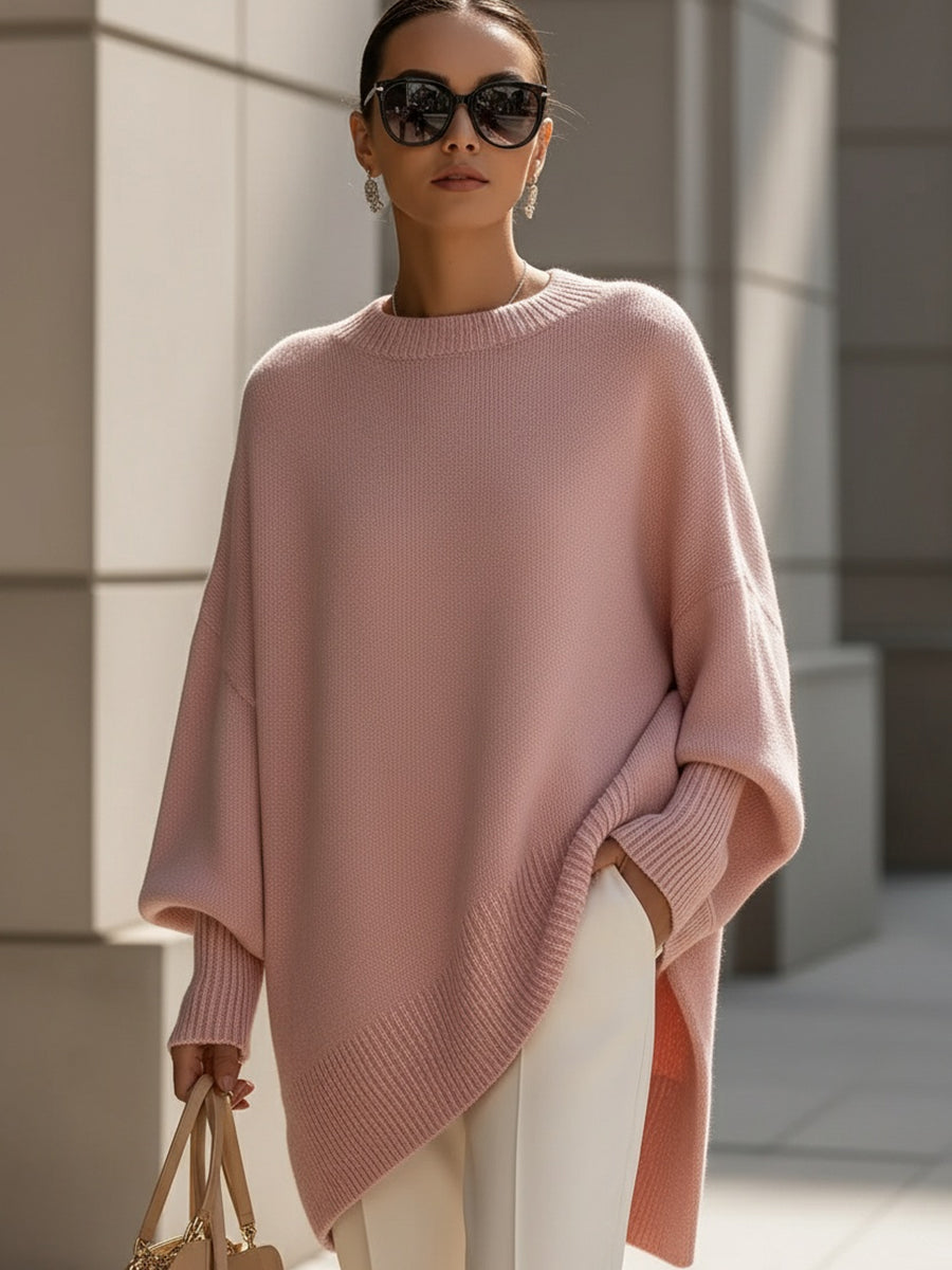 Wool Oversized Jumper in Pink – Ottilie by Maravesse