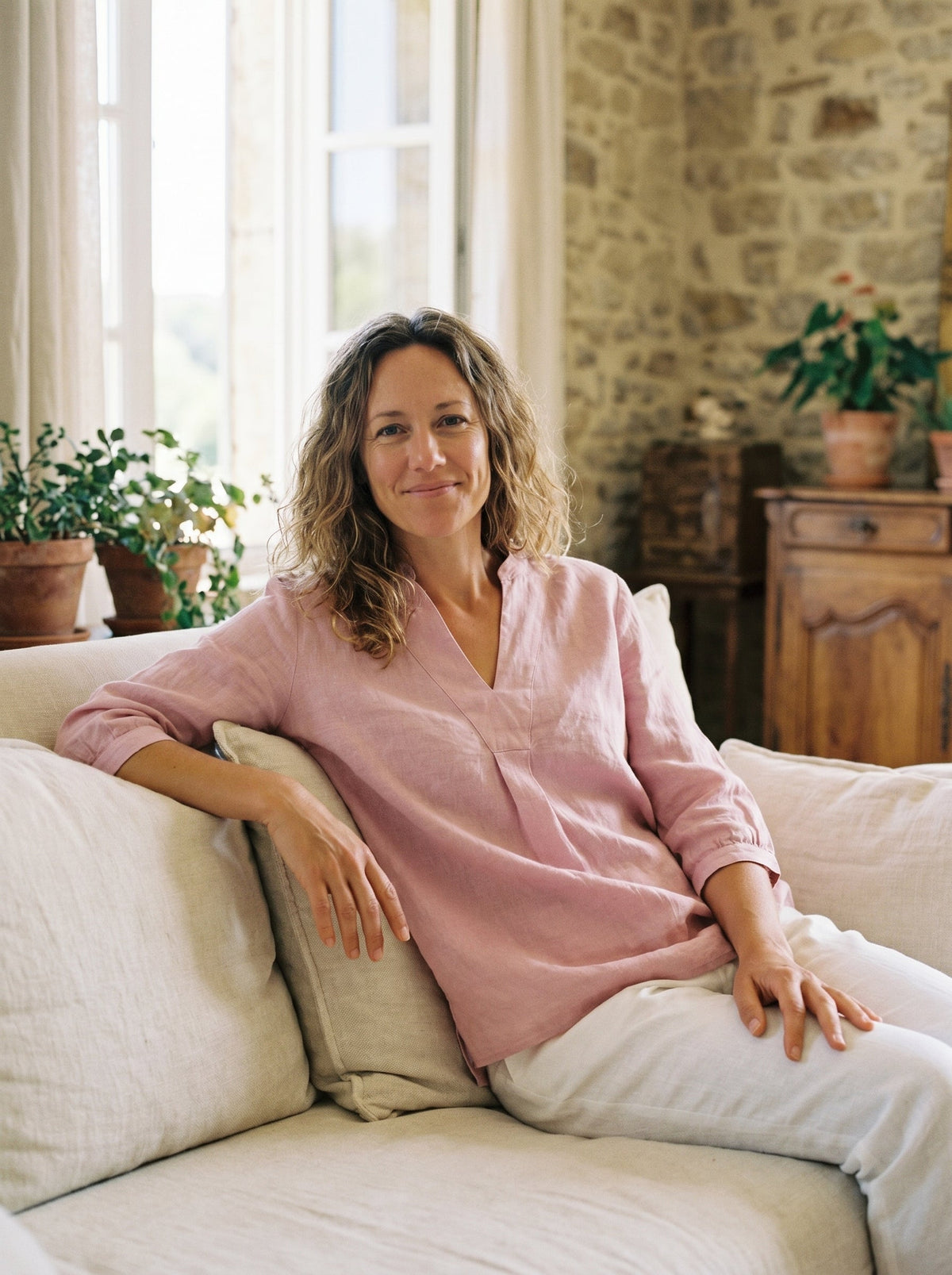 A-Line Linen Blouse – Delphine by Maravesse (3)