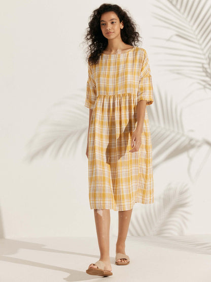 Linen Midi Dress – Marguerite by Maravesse (36)