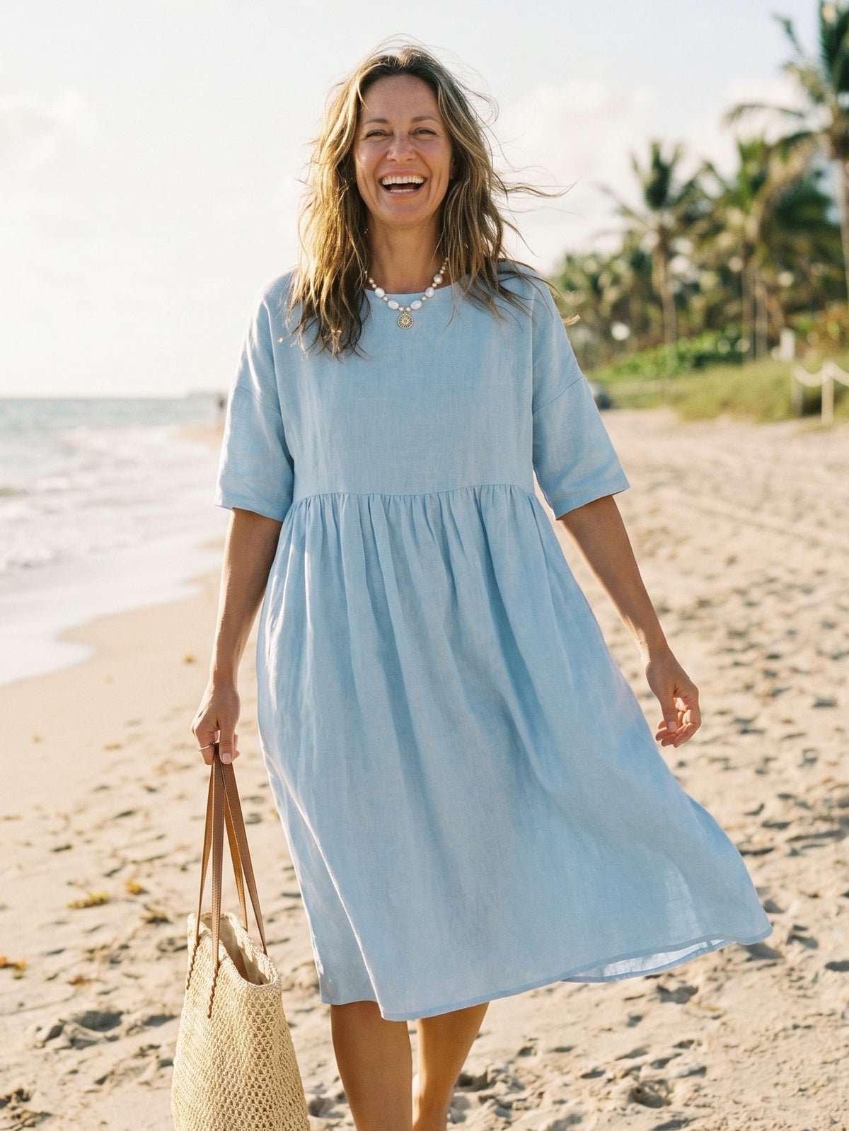 Linen Midi Dress – Marguerite by Maravesse (2)