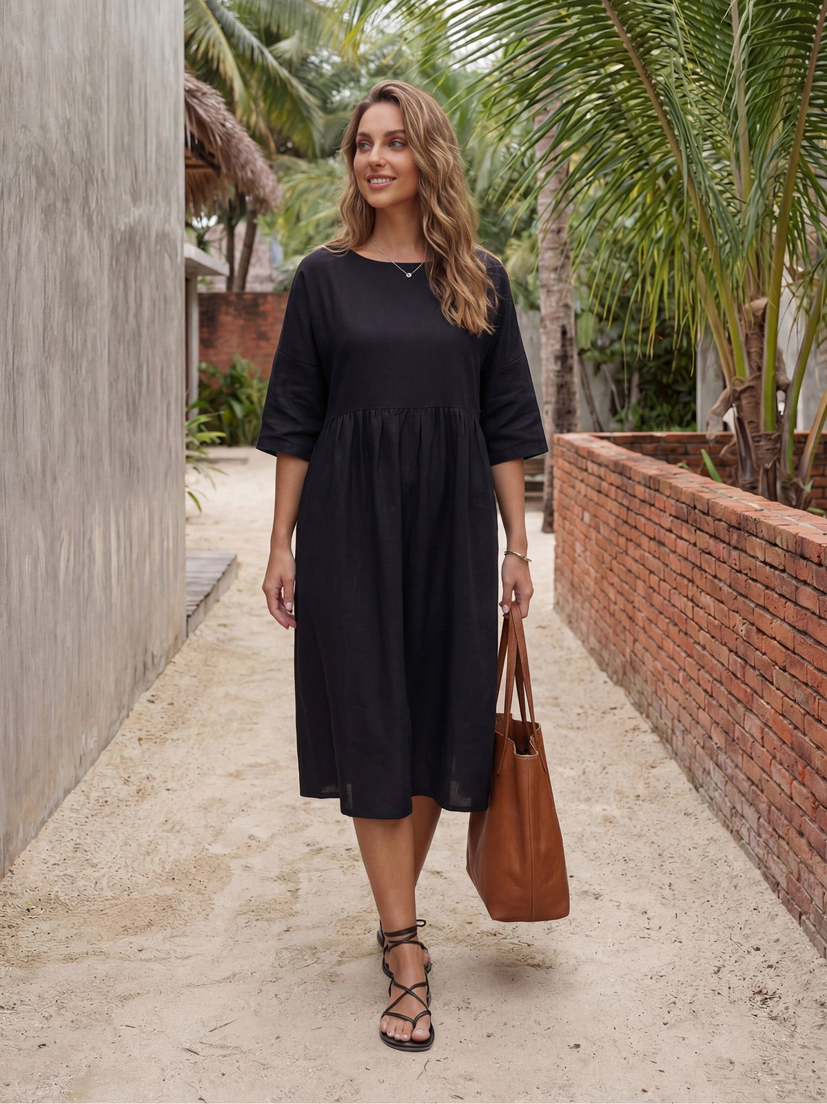 Linen Midi Dress – Marguerite by Maravesse (21)