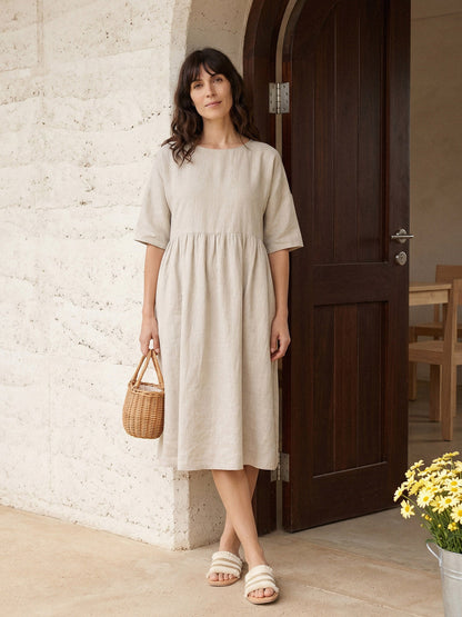 Linen Midi Dress – Marguerite by Maravesse (13)