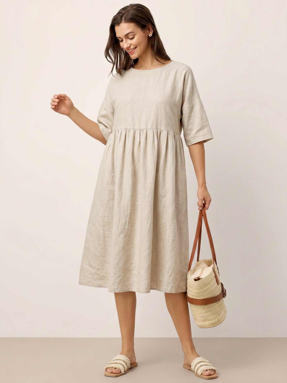 Linen Midi Dress – Marguerite by Maravesse (14)