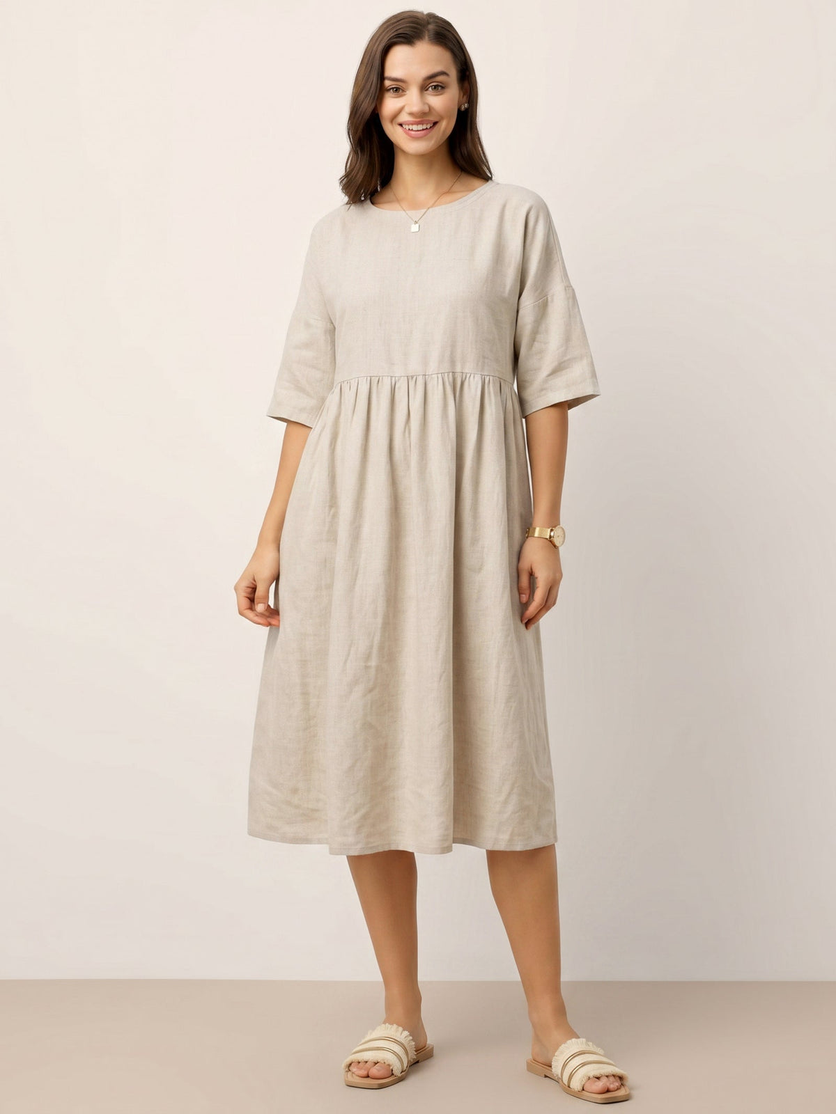 Linen Midi Dress – Marguerite by Maravesse (18)