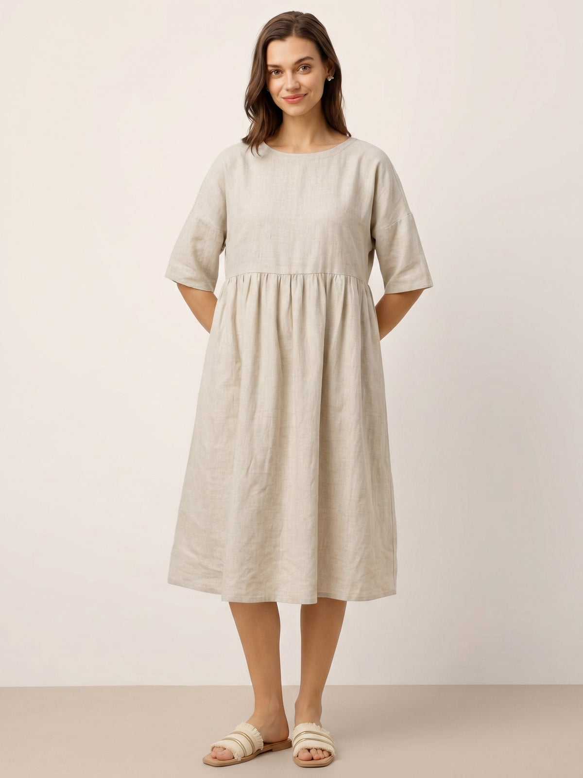 Linen Midi Dress – Marguerite by Maravesse (19)
