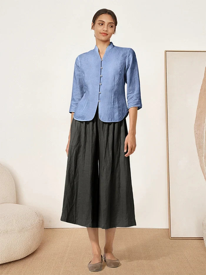 Linen Fitted Jacket – Elodie by Maravesse (4)