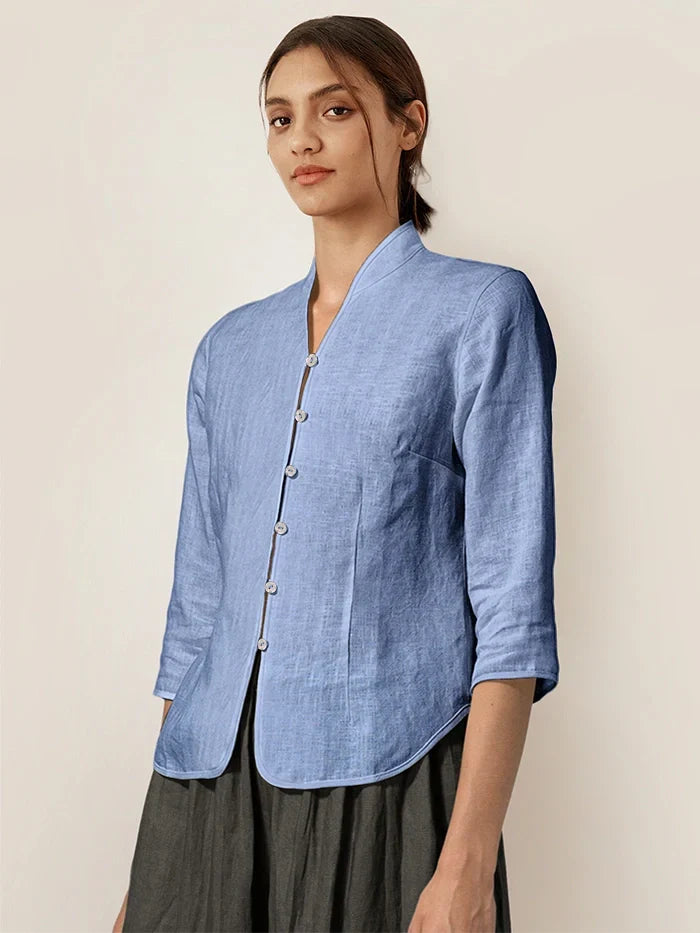 Linen Fitted Jacket – Elodie by Maravesse (6)