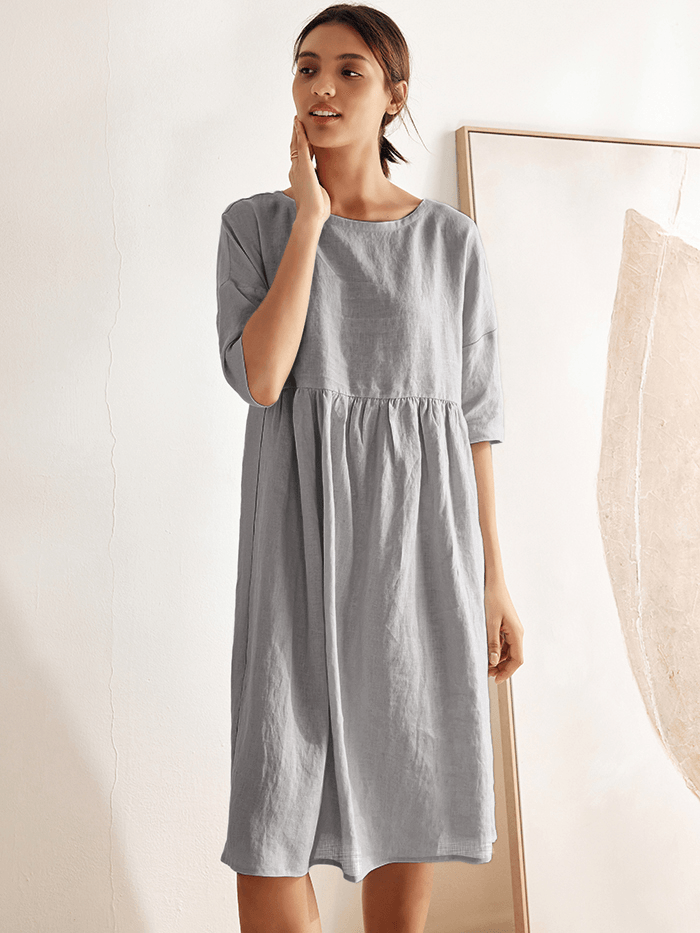 Linen Midi Dress – Marguerite by Maravesse (31)
