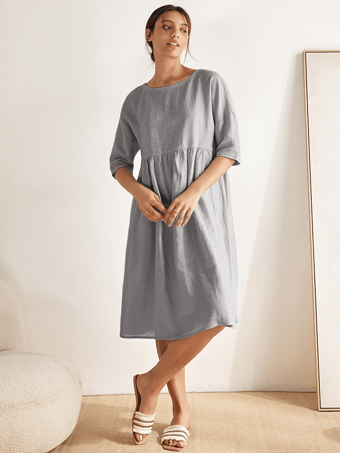 Linen Midi Dress – Marguerite by Maravesse (33)