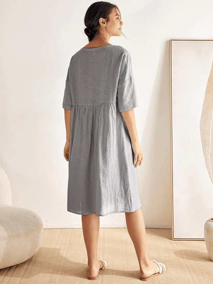 Linen Midi Dress – Marguerite by Maravesse (34)