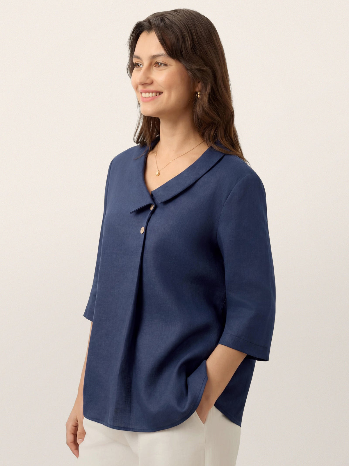 Pleated Linen Top – Isolde by Maravesse (3)